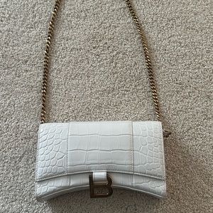 Final Markdown-Balenciaga Hourglass on a Chain- White and Gold
